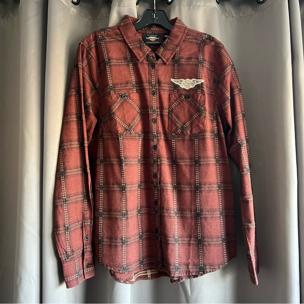 Harley-Davidson® Women's Script Font Plaid Shirt, 99117-20VW